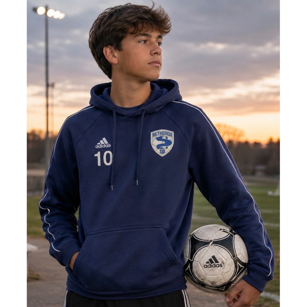 Adidas Bethesda Soccer Club Hoodie Youth Large Blue Pullover #10‎ Soccer